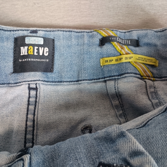 Anthropologie Maeve The Colette Crop Wide Leg Boho Denim High Rise 35x24.5 Jeans - Picture 2 of 11